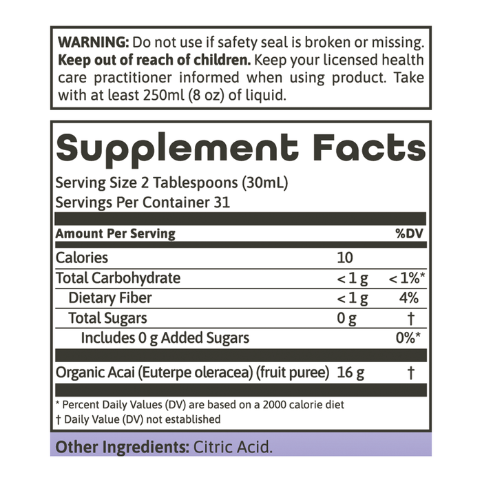 Dynamic Health Acai Gold | Organic Acai 100% Juice | Vegetarian, No Gluten or BPA, Dietary Supplement | 32oz, 32 Serv