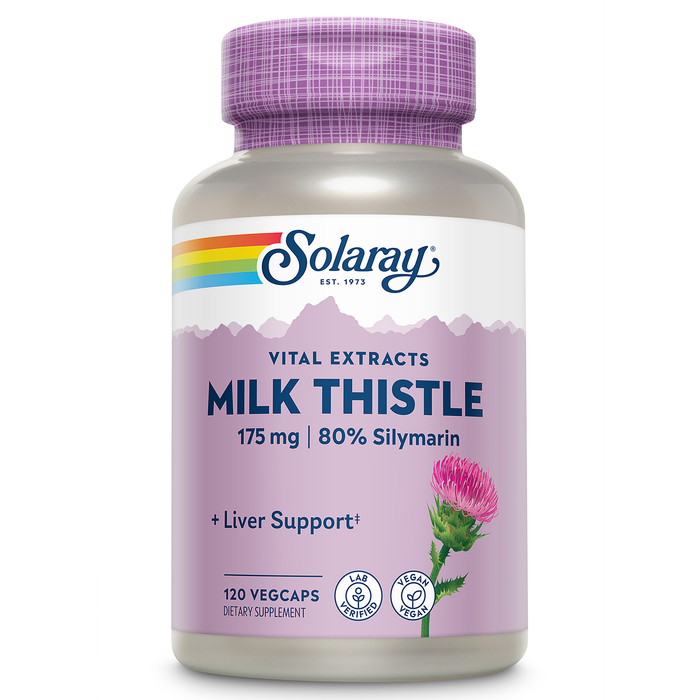 Solaray Milk Thistle Seed Extract 175mg Antioxidant Intended to Help Support a Normal, Healthy Liver Non-GMO & Vegan 120 VegCaps