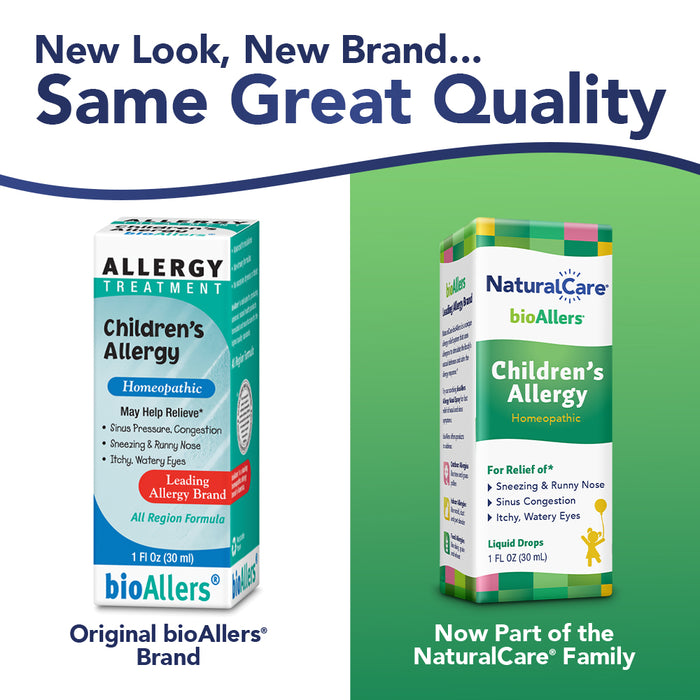 NaturalCare by bioAllers Children's Allergy Treatment | Homeopathic Formula May Help Relieve Sneezing, Congestion, Itching, Rashes & Watery Eyes | 1 Fl Oz