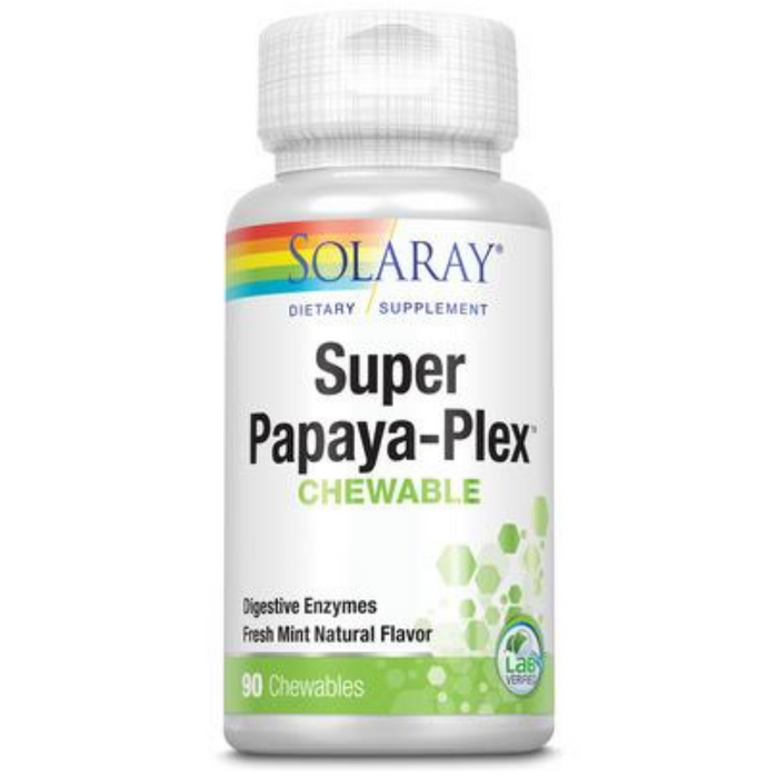 Solaray Super Papaya-Plex, Chewable, Mint (Btl-Plastic) | 90ct