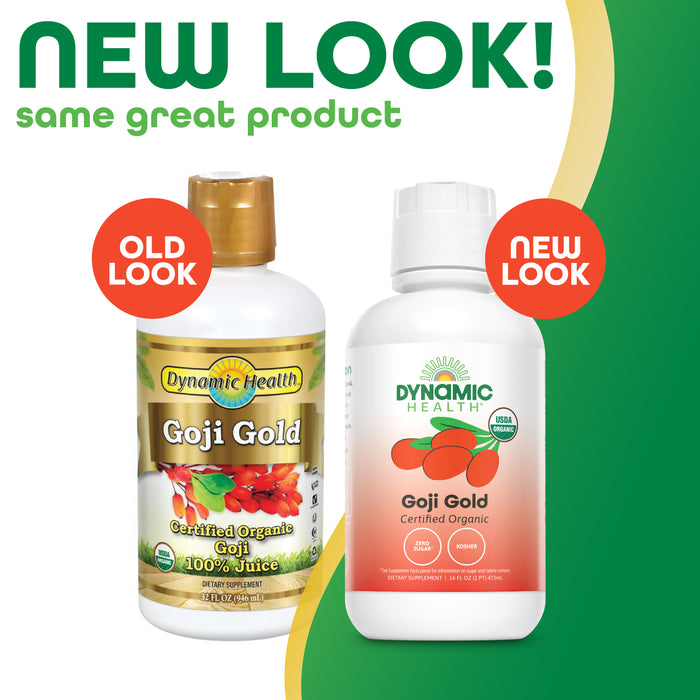 Dynamic Health Organic Goji Gold Pure Juice, No Additives, Vegetarian, BPA Free, 16 Fl oz