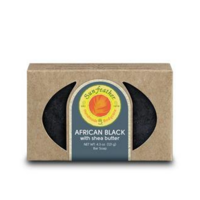 SunFeather African Black Soap, Bar (Carton) | 4.3oz