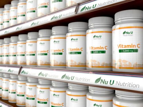 Vitamin C 1000mg 180 Tablets (6 Month's Supply) Ascorbic Acid by Nu U Nutrition