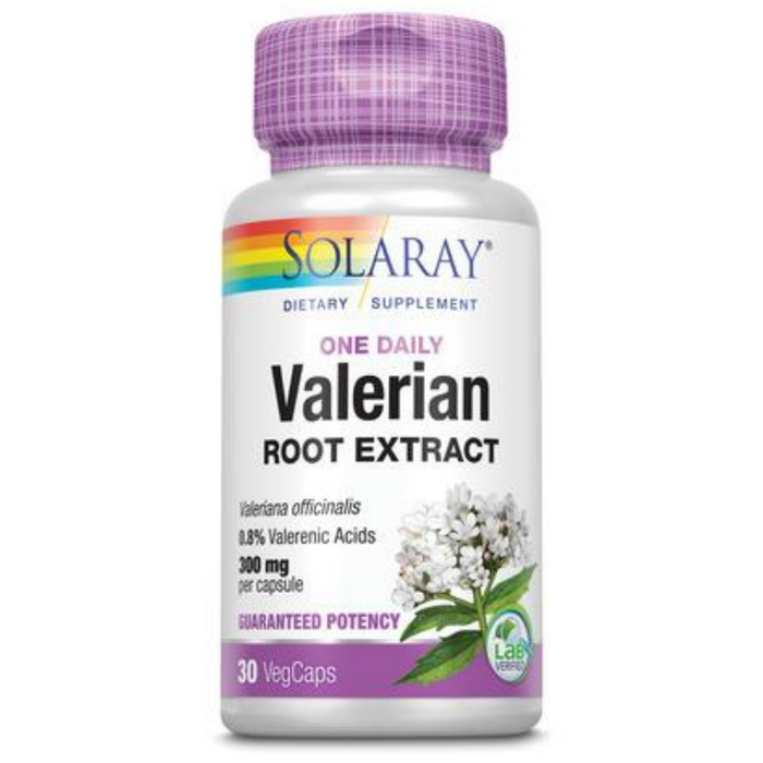Solaray Guaranteed Potency Valerian Root Extract One Daily, Veg Cap (Btl-Plastic) 300mg | 30ct