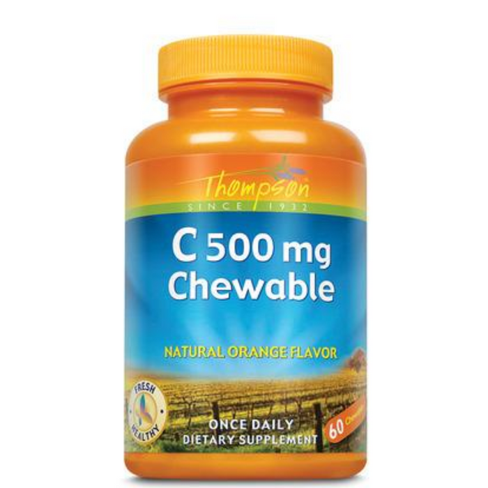 Thompson Vitamin C, Chewable, Orange (Btl-Plastic) 500mg | 60ct