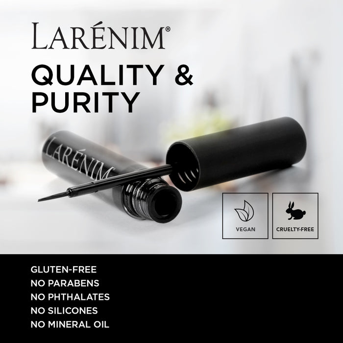 Larenim Precise Liquid Eyeliner, Jet Black | For Perfect Contour & Definition | Waterproof | Smudge, Run & Fade Resistant | Vegan & No Gluten | 4g