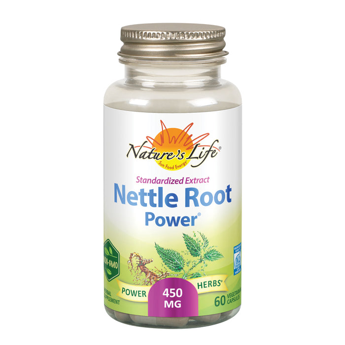 Nature's Life Nettle Root Power 450mg Herbal Supplement | Prostate & Urinary Tract Health Formula for Men | Non-GMO & Lab Verified | 60 Veg Caps