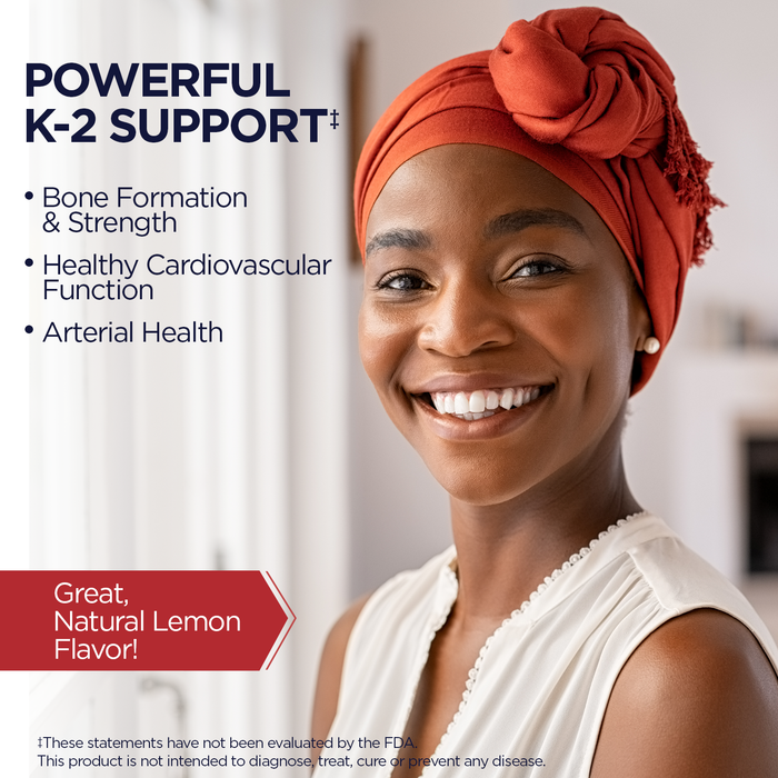 KAL Vitamin K2 500 mcg, Bone, Heart and Artery Health Supplement as Vitamin K2 MK4, Bone Strength and Cardiovascular Function Support, Natural Lemon ActivMelts, Vegetarian, 100 Serv, 100 Micro Tablets