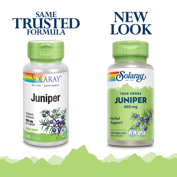 Solaray Juniper Berry 450 mg | Healthy Digestion, Cleansing & Water Balance Support | Antioxidant Activity | 100 VegCaps