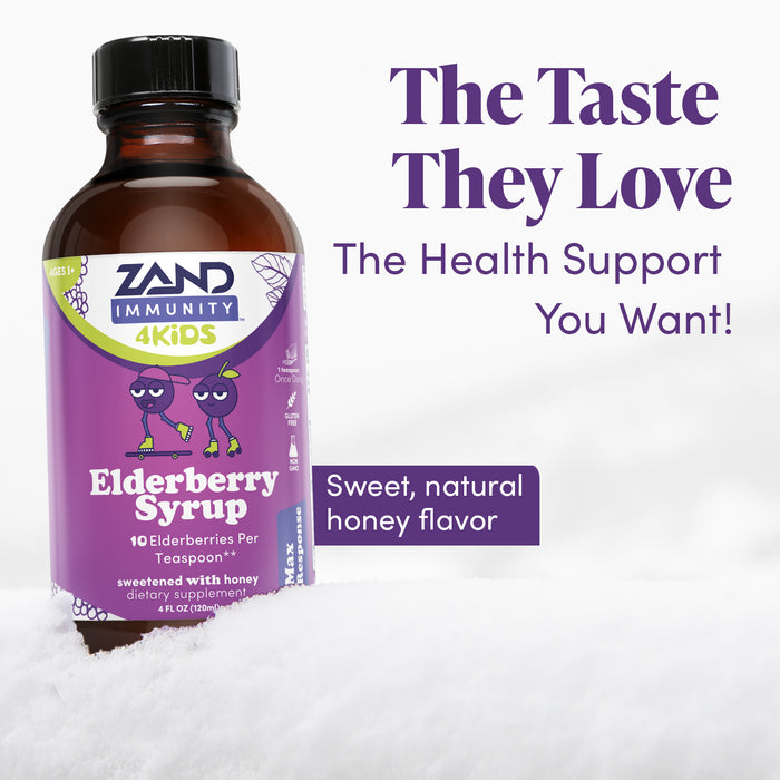 Zand Kids Elderberry Honey Syrup | Childrens Immune Support with Rose Hips & Echinacea | Kids 1+ Years